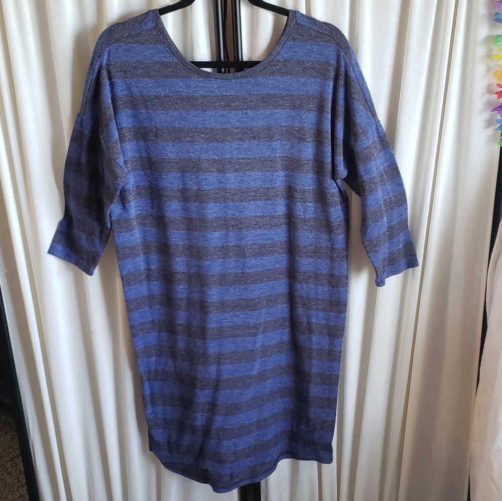 Old Navy XXL plus size blue/gray striped dress - Picture 1 of 3